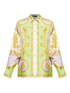Рубашка с принтом Barocco Versace, зеленый