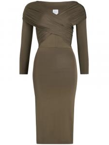 Patou платье миди из джерси с запахом, коричневый