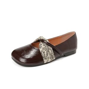 QITUMAUL Мэри Джейн туфли женские коричневые [высота каблука 2 см], цвет Brown [heel height 2cm]