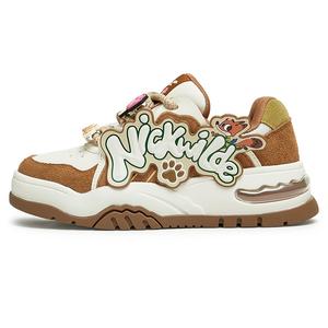 Disney x Устойчивые к истиранию дышащие низкие скейтерские кроссовки для увеличения роста Unisex Teenmix, Truffle Black (Женские) — с флисовой подкладкой