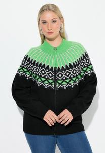 Кардиган Ulla Popken NORWEGER REISSVERSCHLUSS LANGARM, Black