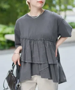 Футболка с пигментной оборкой для стыковки Coen, цвет Dk.Gray