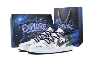 Баскетбольные кроссовки Air 1 Mystic Starry Footprint Low top Vintage унисекс серые Jordan, White