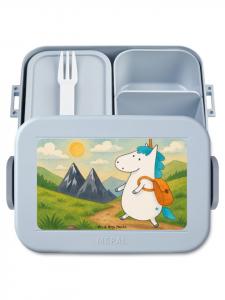 Mr. & Mrs. Panda Бенто-бокс с дизайном «Единорог-альпинист» без слогана, пастельно-голубого цвета