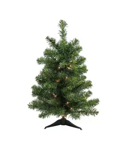 Искусственная рождественская елка из канадской сосны высотой 2 фута с подсветкой - прозрачные гирлянды Northlight, green