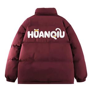 Пуховик Unisex Stand Collar Moderate Padded HUANQIU, maroon