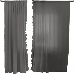 Шторы/гардины с оборкой для гостиной 150x250 см, цвет графит EDANTI