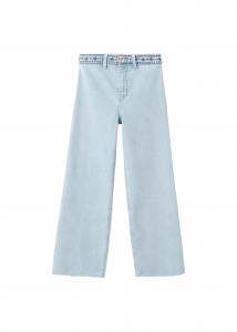 MANGO KIDS Джинсы с широкими штанинами 'Seamlesb' в цвете Sky Blue