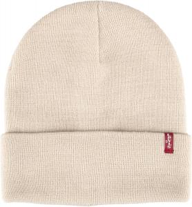 Мужская всесезонная шапка Levi's Hero Beanie из мягкой трикотажной ткани с манжетами, теплая и удобная на каждый день, Cream Red Tab