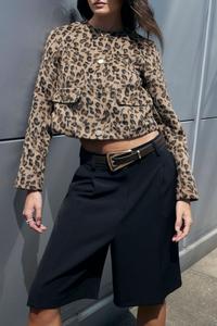 Куртка с леопардовым принтом River Island, коричневый