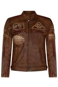 Мотокуртка кожаная Infinity Leather Racing Biker, коричневый