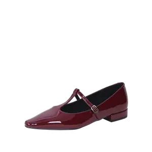 Туфли Мэри Джейн на массивном каблуке Women's GUDIANFENGDU, бордовый