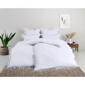 Постельное белье для дома» Виолетта в размерах. 135х200 или 155х220 см", постельное белье из хлопка, романтическое постельное белье с воланами Home Affaire, белый