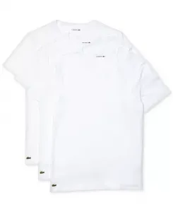 Мужские майки с V-образным вырезом, 3 штуки, классический крой Lacoste, белый