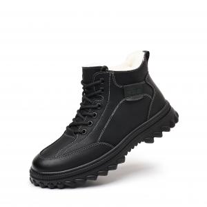 Зимние военные ботинки с шерстяной подкладкой, повседневные туфли среднего берца для мужчин Mulinsen, Black