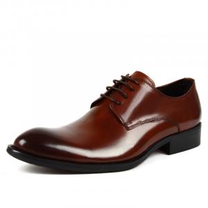 Devanro Мужские туфли для костюма низкие черные красно-коричневые, цвет Red Brown