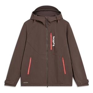 Куртка badfive ветровка с капюшоном и графическим принтом Li-Ning, коричневый