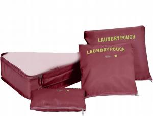 Набор из 4 чемоданов-органайзеров Coolzon для упаковки вещей, бордовый