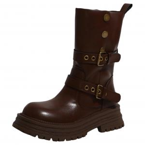 Medd Женские ботинки черно-коричневые