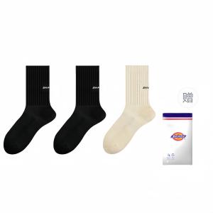 Влагоотводящие дышащие классические однотонные удобные осенне-зимние носки Crew для мужчин Dickies, черно-белый