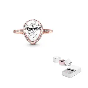 Кольца с цирконием Women's Rose Gold Pandora, розовое золото