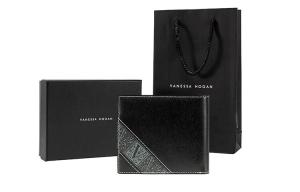 Vanessa Hogan Мужской кошелек с монограммой, Черный