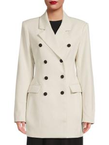 Пиджак из смесовой шерсти с баской WeWoreWhat, слоновая кость