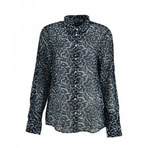 Синяя хлопковая рубашка Gant, синий