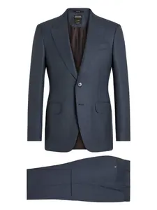 Однобортный костюм Zegna, синий