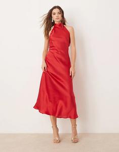 Платье OMNES Seychelles Satin с отделкой на спине красного цвета
