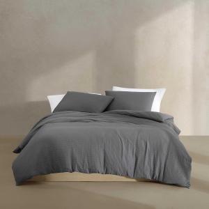 Calvin Klein Комплект постельного белья, 160x200 см, двусторонний, текстурированная поверхность, очень мягкий, темно-серый, сертифицирован Oeko-Tex, с наволочками