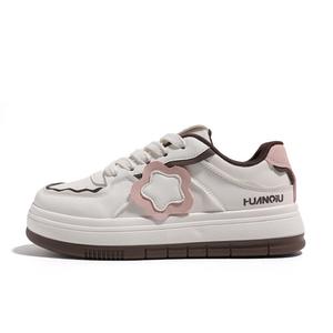 Кеды, скейтборд обувь женская низкая Huanqiu, бежевый/коричневый