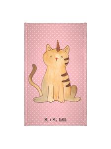 Mr. & Mrs. Panda Полотенце с изображением единорога и кошки, без надписи, пастельно-красного цвета