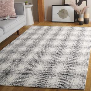 Ковер SAFAVIEH, 183 x 275 см, коллекции Ebony, Ivory & Black, ручной работы из шерсти, идеально для гостиной, спальни, столовой (EBN809Z-6)