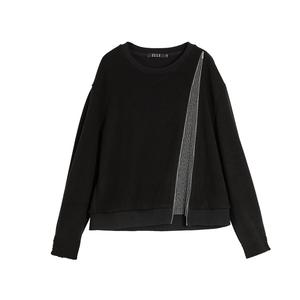 ELLE Свитшот Women's Black Crew Neck Moderate Regular