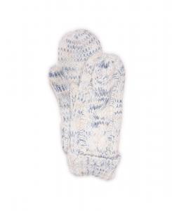 Женские варежки с цветными блоками и полосками, узор "косичка" MUK LUKS, Lt. Blue