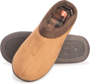 Мужские тапочки Hanes с микрофиброй для дома и улицы на подошве из пены с эффектом памяти, с технологией Fresh IQ, Tan