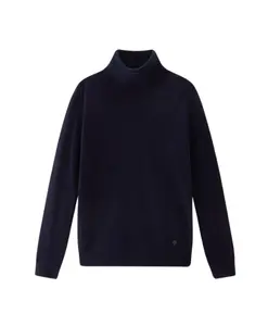 Свитер-Водолазка из шерстяной смеси Melton синего цвета Woolrich, синий