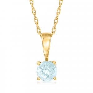 Ожерелье с аквамарином RS Pure by Ross-Simons из 14-каратного желтого золота Rs Pure, 20 In