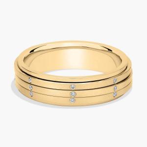 Обручальное кольцо с тройным вращением из 18-каратного желтого золота (6 мм, 1/4 карата) Blue Nile