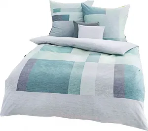 Комплект постельного белья JACK by Kaeppel из тонкой фланели, 2 предмета, 135 x 200 см, цвет Дамиан, мятный, зеленый, серый, серебристый, петролеум Jack