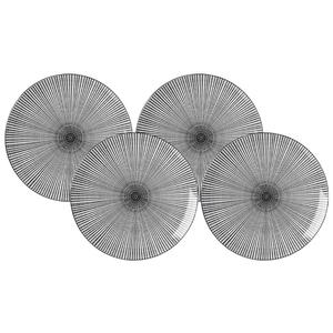 Набор из 4 обеденных тарелок Takeo Stripes черно-белые, диаметр 26,5 см Ritzenhoff Breker, черный/белый