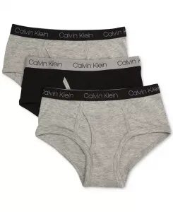 3 пары хлопковых трусов, для мальчиков и подростков Calvin Klein, серый