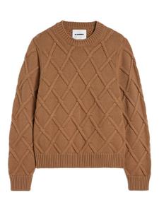 Jil Sander свитер крупной вязки, коричневый