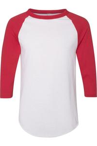 Бейсбольная майка Augusta Sportswear с рукавом реглан три четверти, белый/красный
