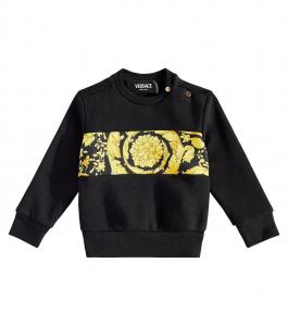 Толстовка из хлопкового джерси Baby Barocco Versace Kids, Nero + Oro