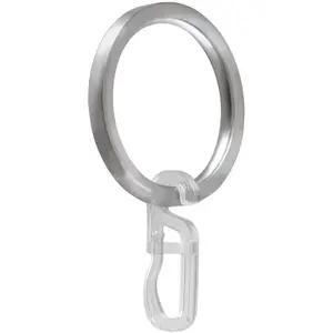 Кольцо для штор Кольцо с крючком для диаметров до 20 мм, алюминий, простая установка Garesa, Silberfarben/aluminiumfarben