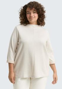 Топ TOM TAILOR Long sleeved top, Sand Stone Beige Melange/Sand