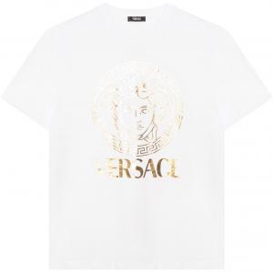 Хлопковая футболка VERSACE, белый