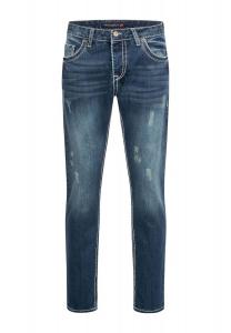 Джинсы комфортного кроя поношенного вида Rock Creek, синий